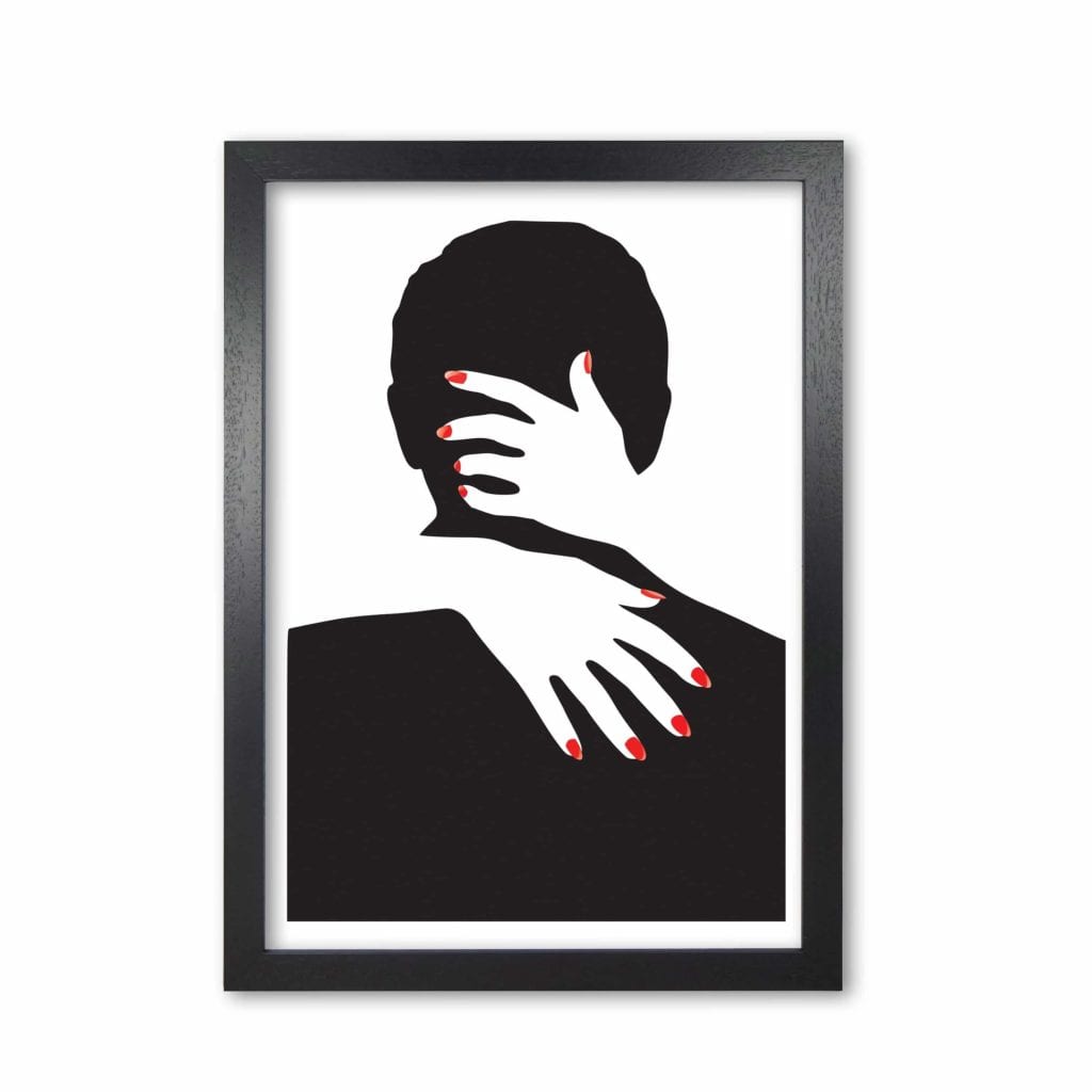 Abstract man and hands modern fine art print