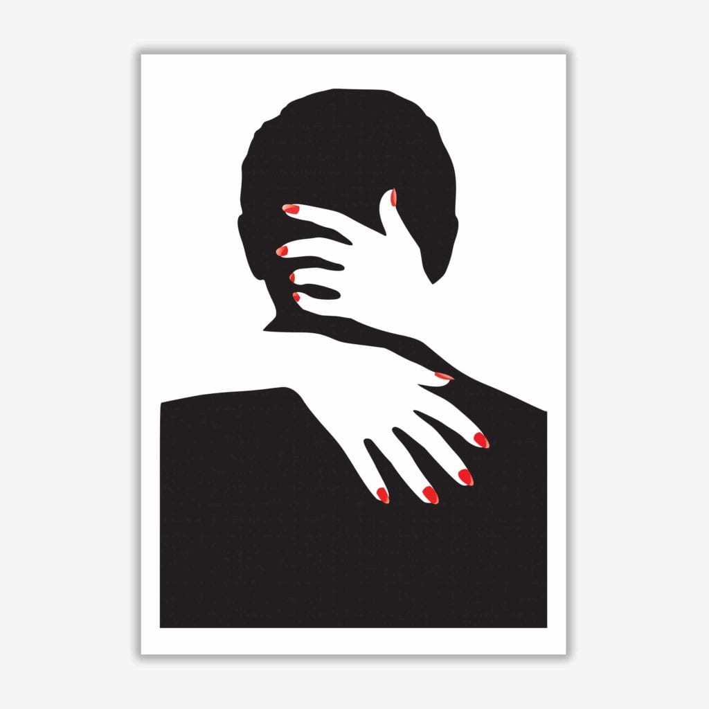 Abstract man and hands modern fine art print