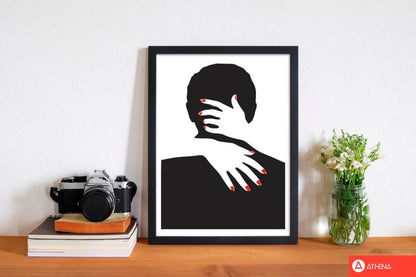 Abstract man and hands modern fine art print