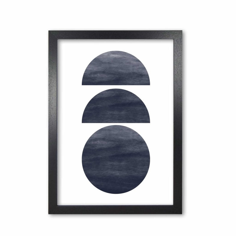 Abstract navy circles modern fine art print
