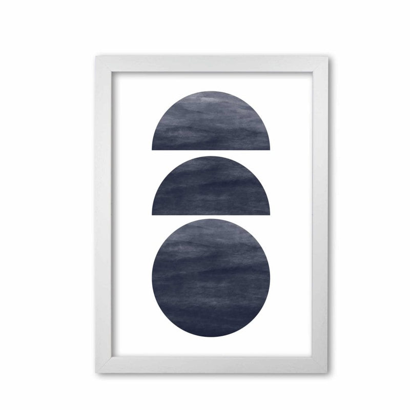 Abstract navy circles modern fine art print