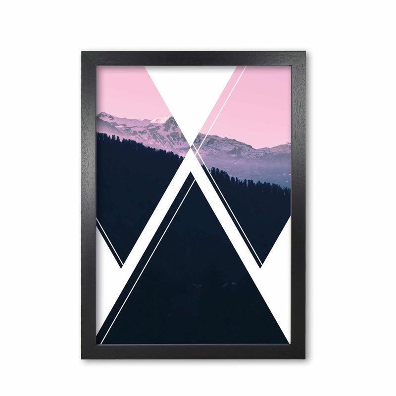 Abstract pink mountain modern fine art print