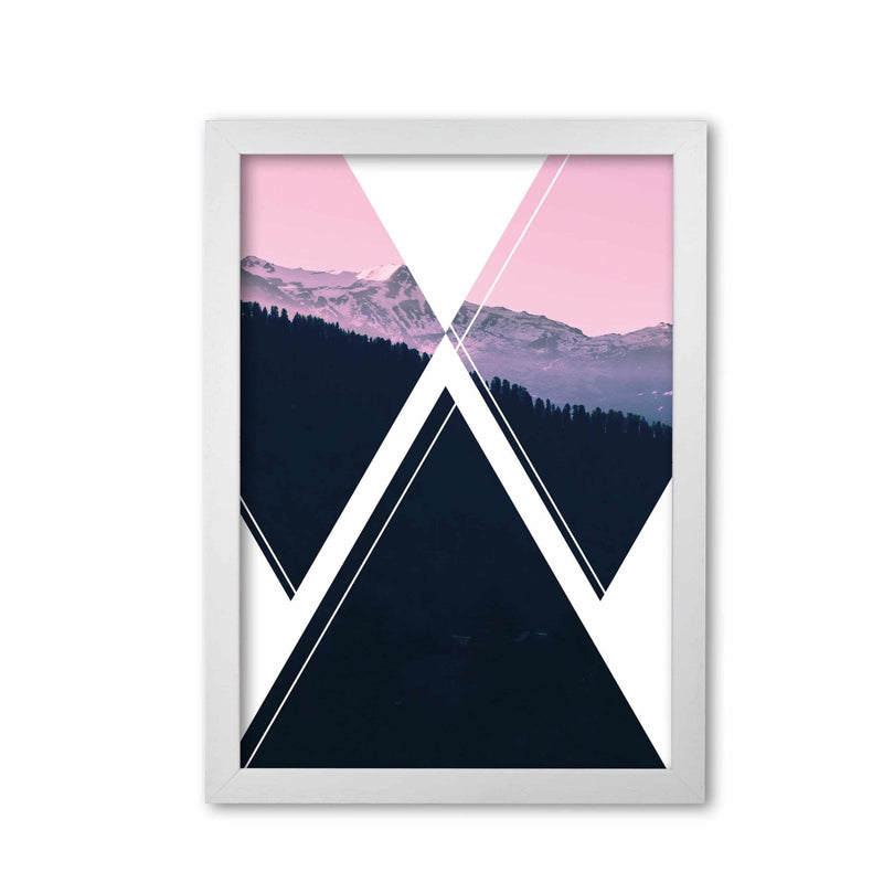 Abstract pink mountain modern fine art print