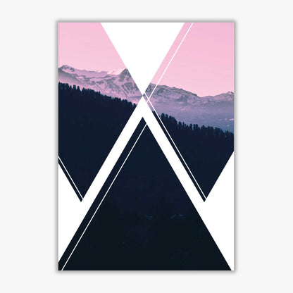 Abstract pink mountain modern fine art print