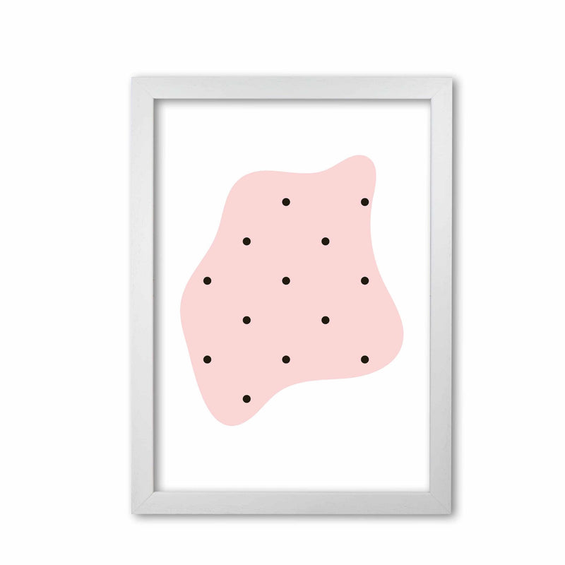 Abstract pink shape with polka dots modern fine art print
