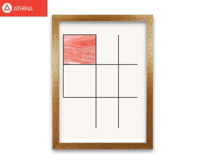 Abstract red crayon geo 1 modern fine art print