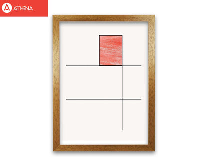 Abstract red crayon geo 2 modern fine art print