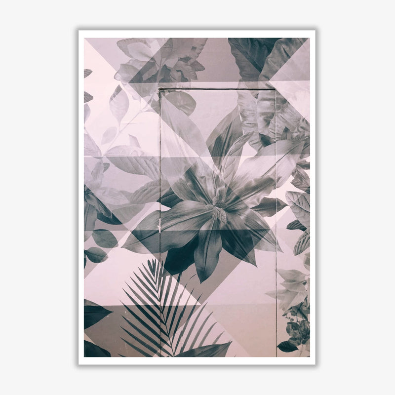 Abstract retro flower pattern modern fine art print