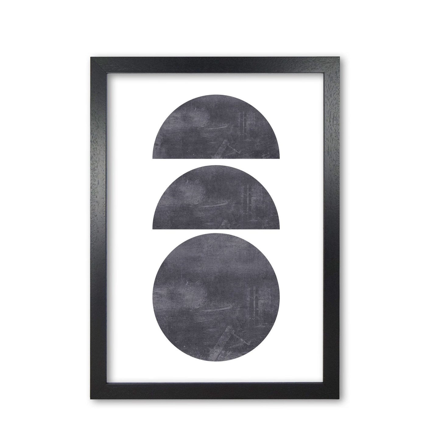 Abstract scratched texture circles modern fine art print