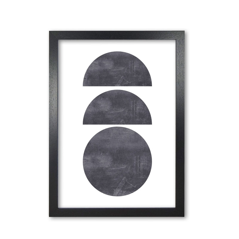 Abstract scratched texture circles modern fine art print