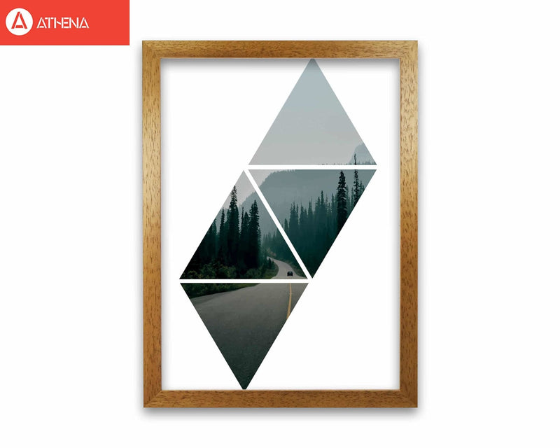 Abstract triangles and forest modern fine art print