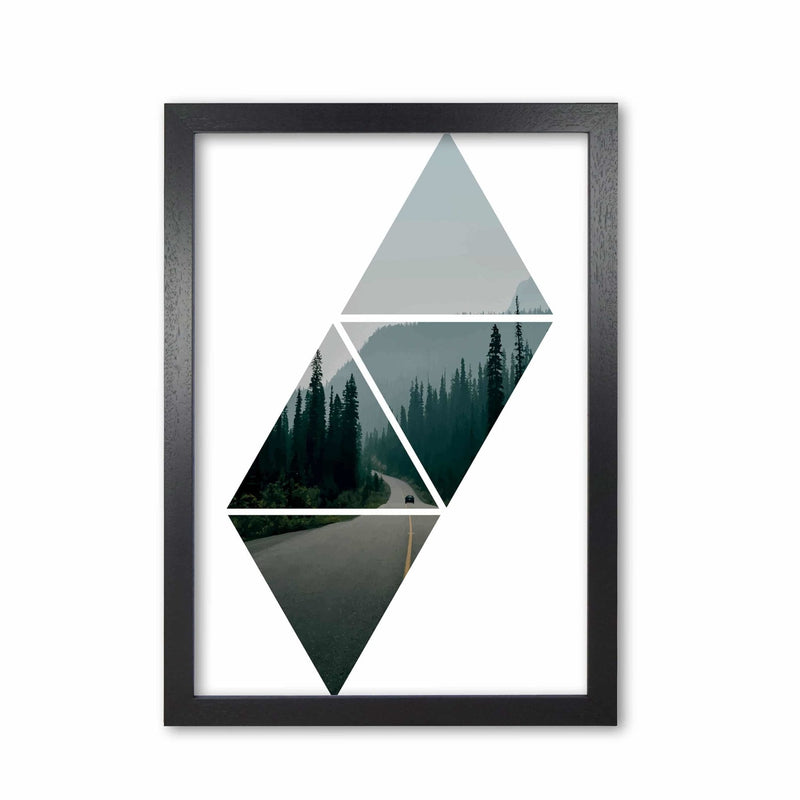 Abstract triangles and forest modern fine art print