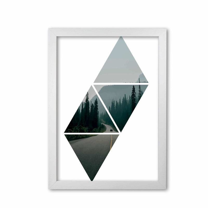 Abstract triangles and forest modern fine art print