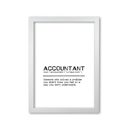 Accountant solves definition quote fine art print by orara studio