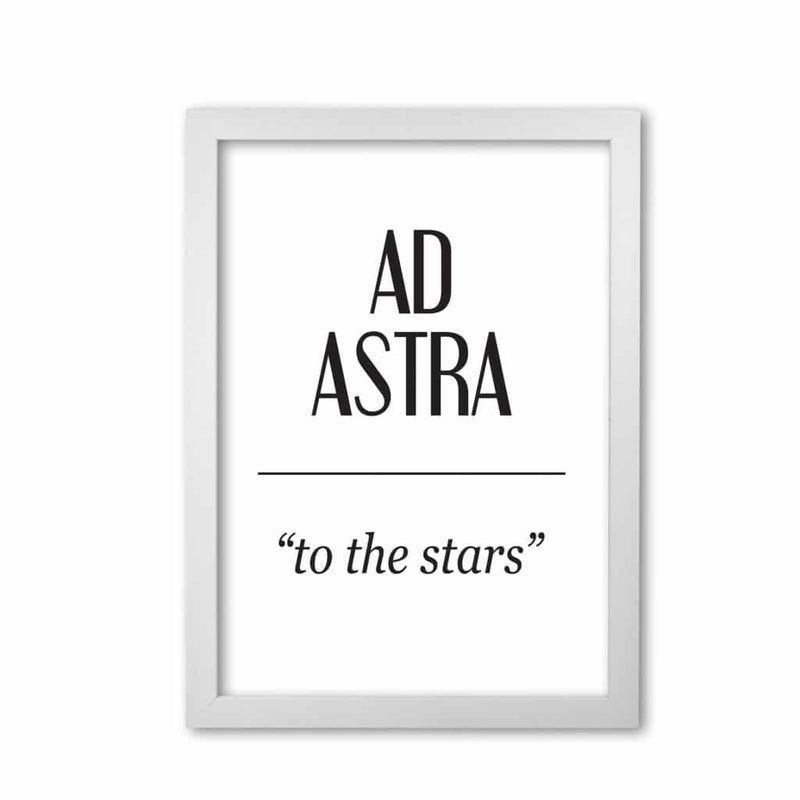 Ad astra modern fine art print, framed typography wall art