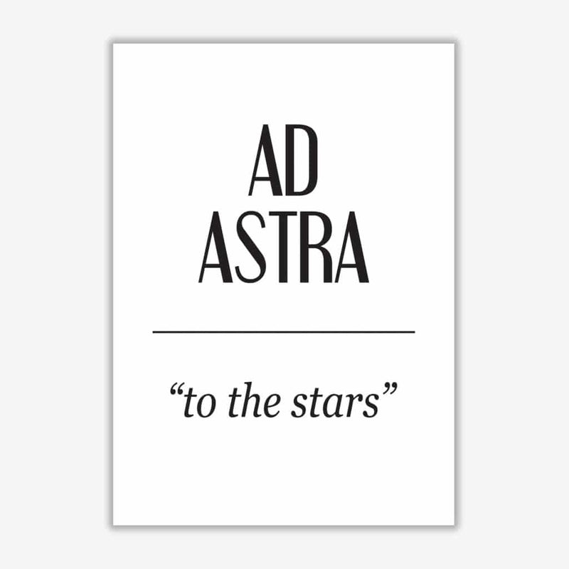 Ad astra modern fine art print, framed typography wall art