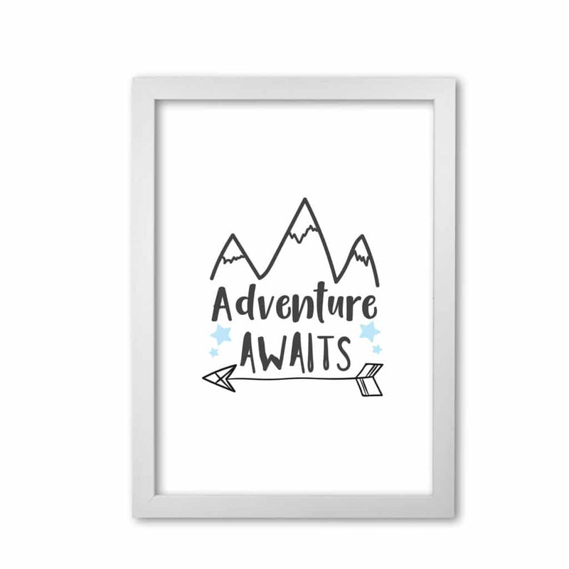 Adventure awaits modern fine art print, framed typography wall art