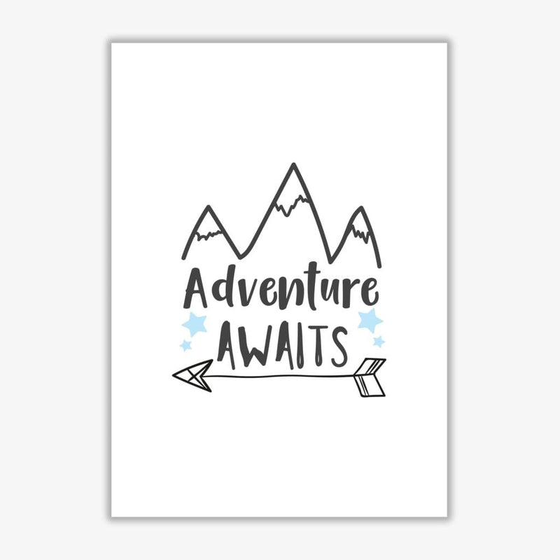 Adventure awaits modern fine art print, framed typography wall art