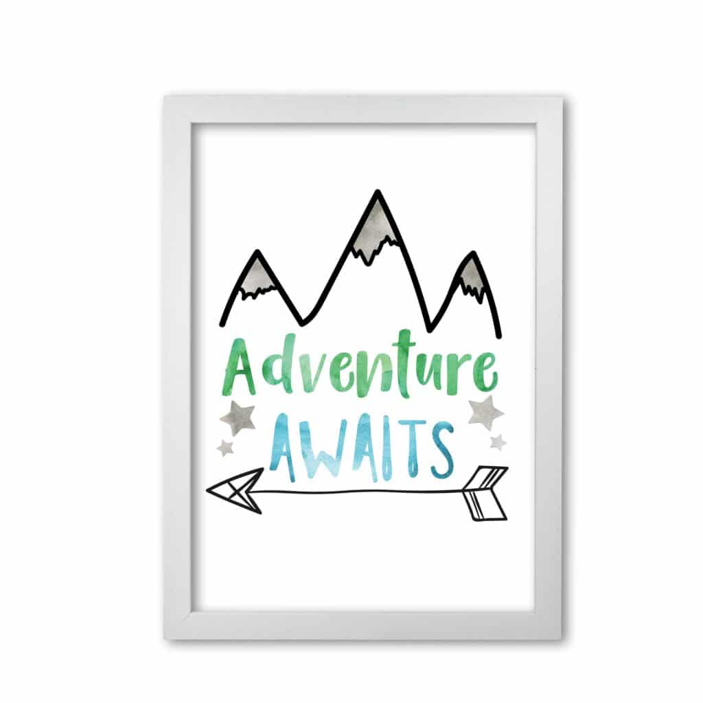 Adventure awaits watercolour modern fine art print