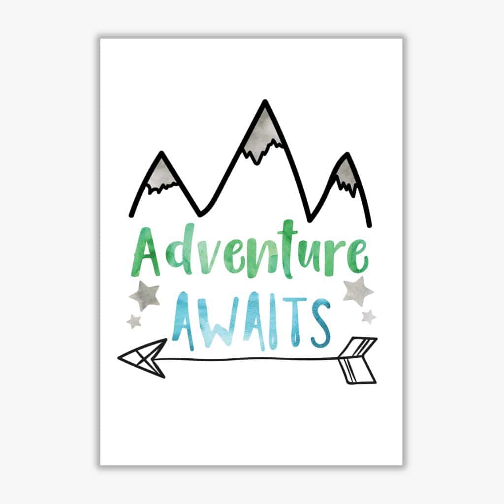 Adventure awaits watercolour modern fine art print