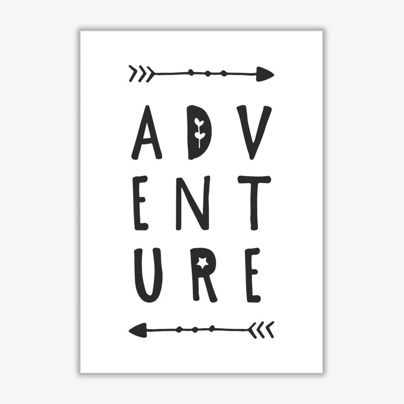 Adventure black modern fine art print, framed typography wall art
