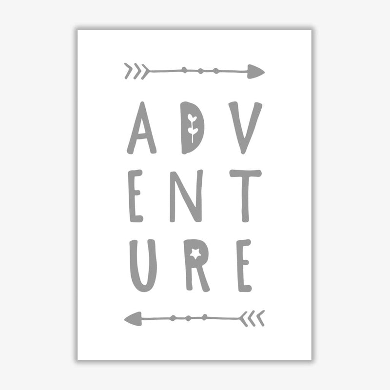 Adventure grey modern fine art print, framed typography wall art