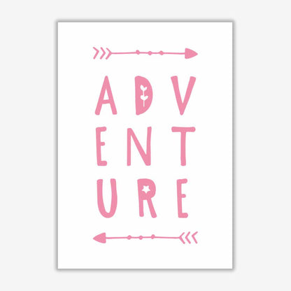 Adventure pink modern fine art print, framed typography wall art