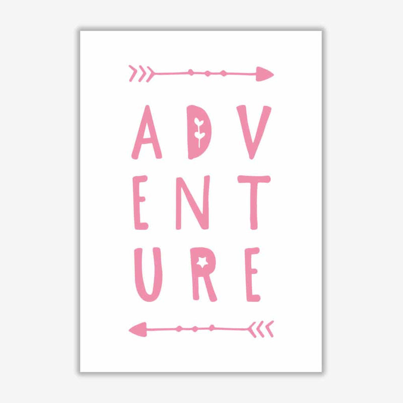 Adventure pink modern fine art print, framed typography wall art
