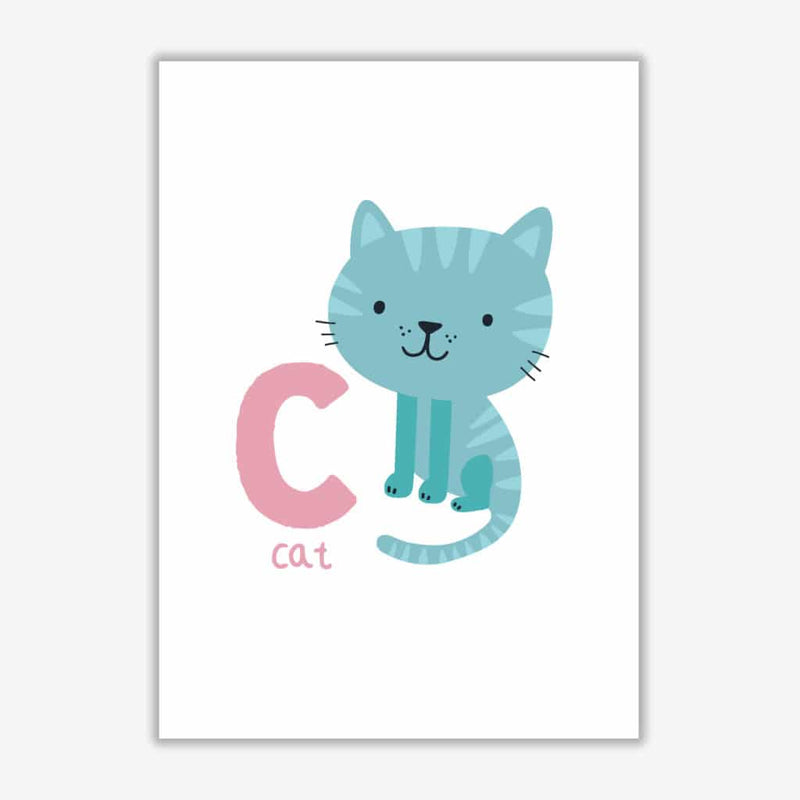 Alphabet animals, c is for cat modern fine art print, framed childrens nursey wall art poster