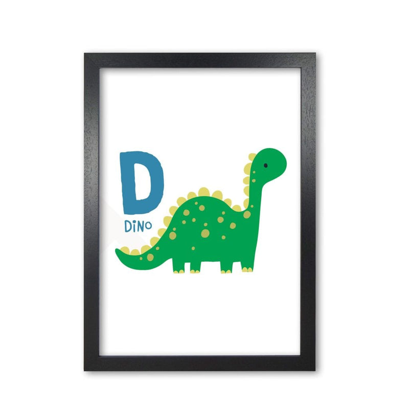 Alphabet animals, d is for dino modern fine art print, framed childrens nursey wall art poster