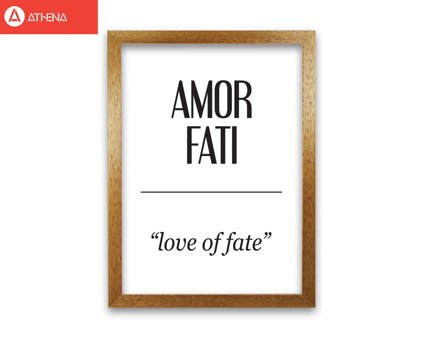 Amor fati modern fine art print, framed typography wall art