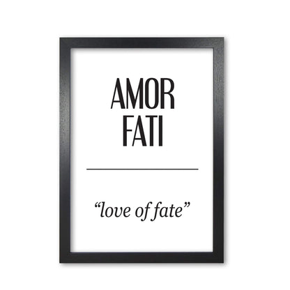 Amor fati modern fine art print, framed typography wall art
