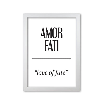 Amor fati modern fine art print, framed typography wall art
