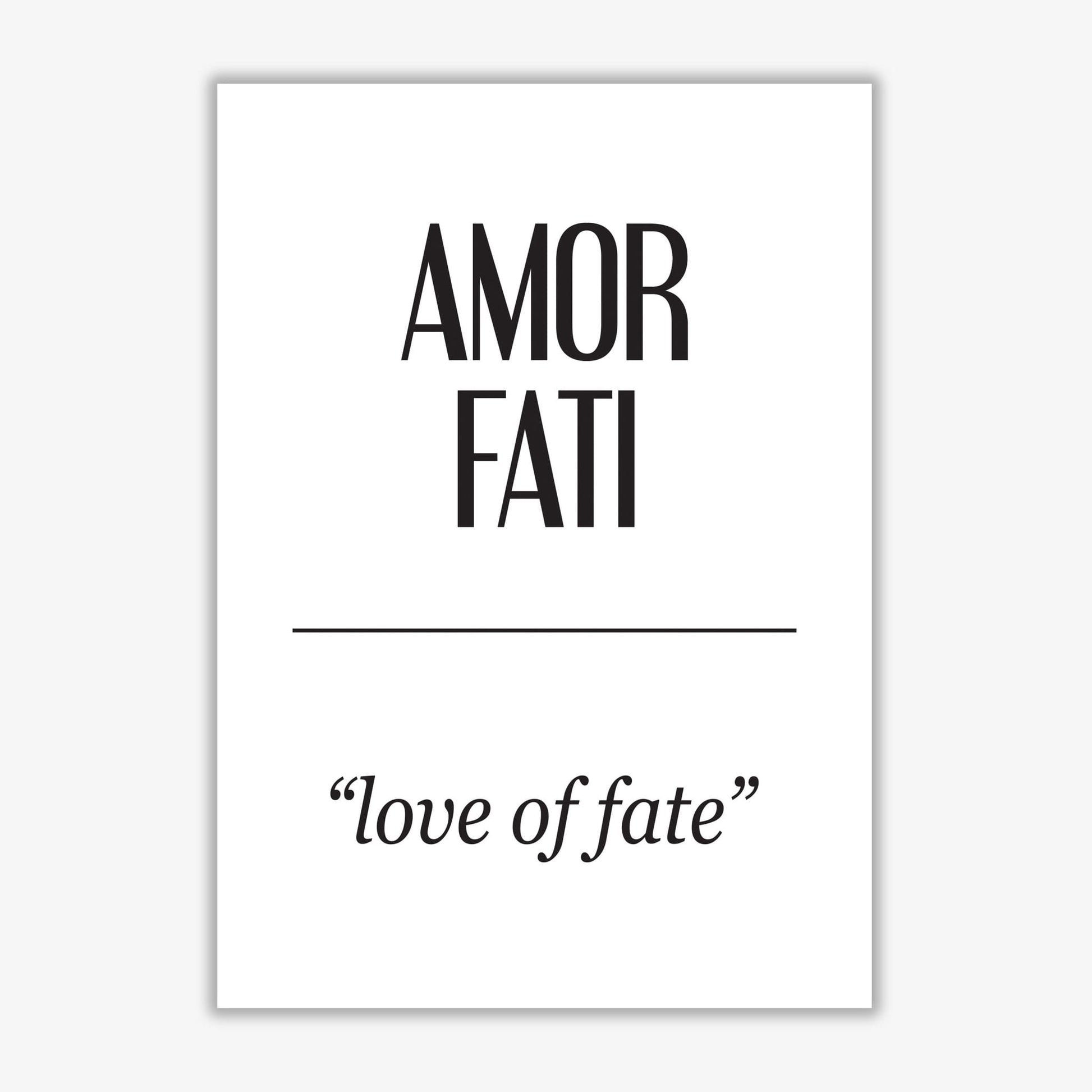 Amor fati modern fine art print, framed typography wall art
