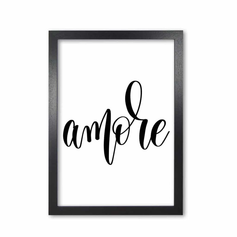 Amore modern fine art print, framed typography wall art