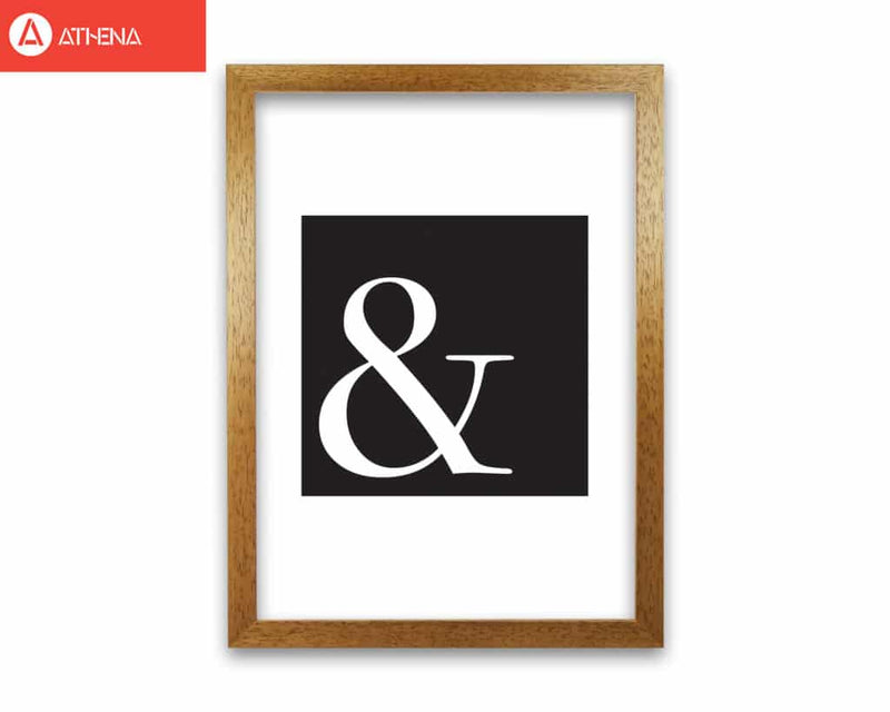 Ampersand black modern fine art print, framed typography wall art