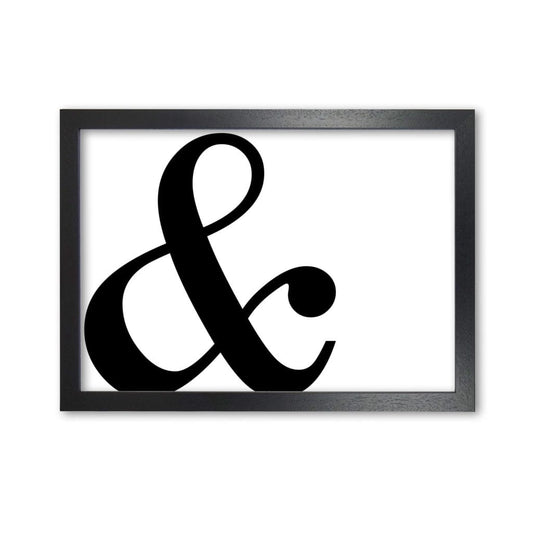 Ampersand landscape modern fine art print, framed typography wall art