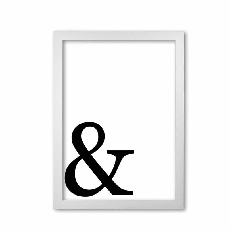 Ampersand modern fine art print, framed typography wall art