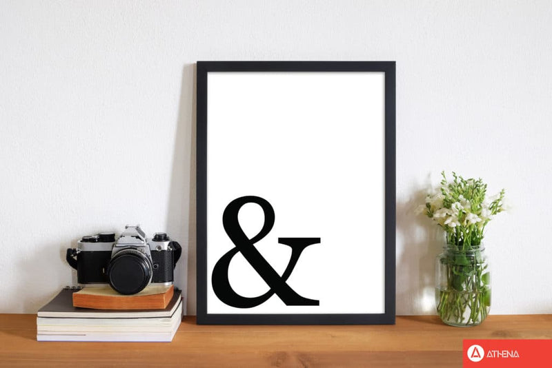 Ampersand modern fine art print, framed typography wall art
