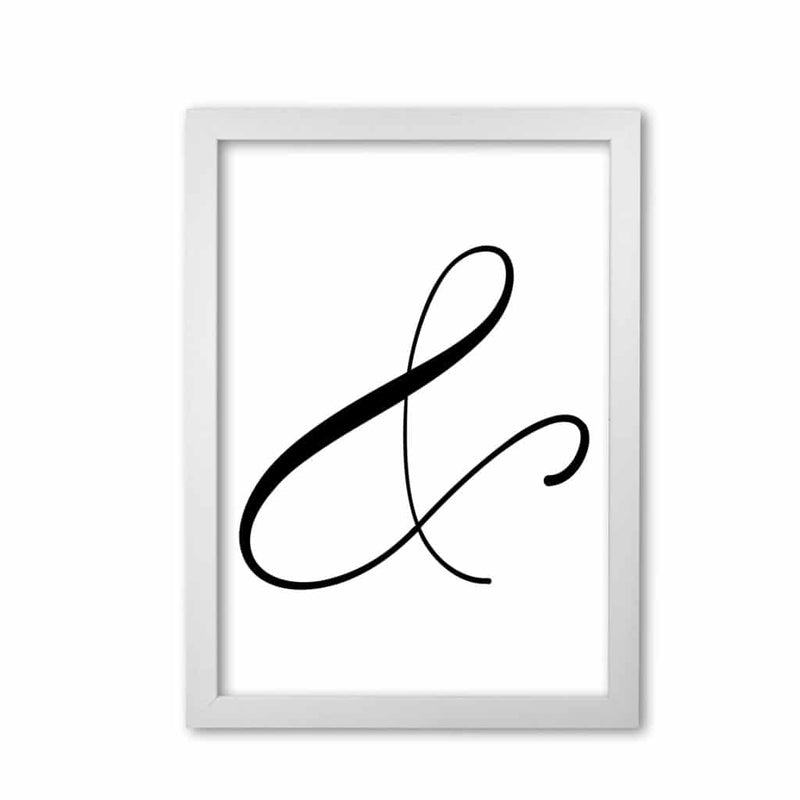 Ampersand modern fine art print, framed typography wall art