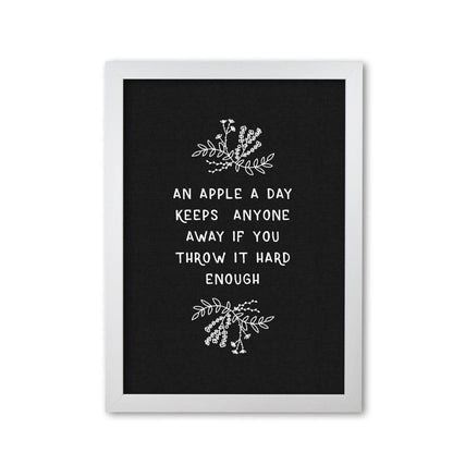 An apple a day funny quote fine art print by orara studio