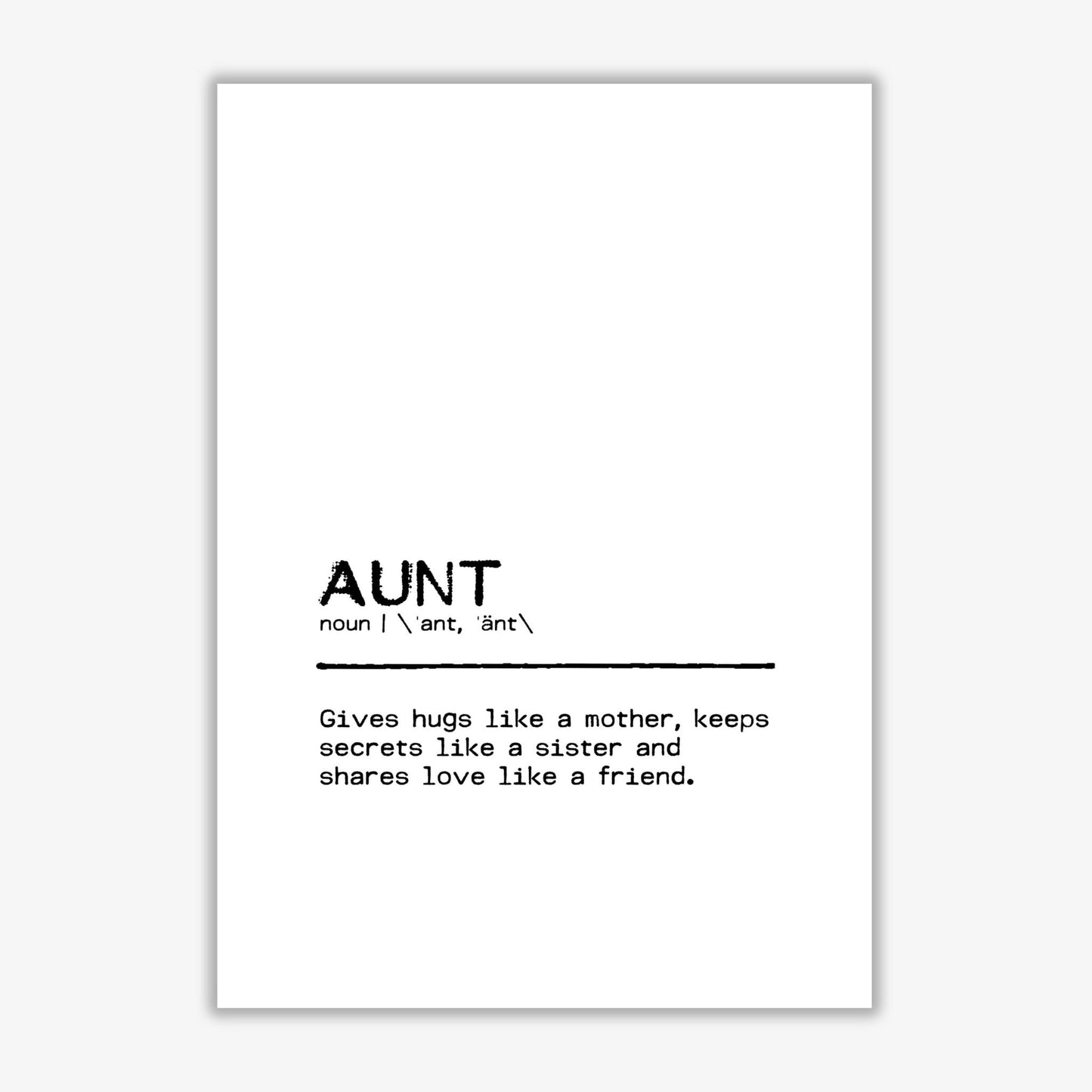 Aunt friend definition quote fine art print by orara studio