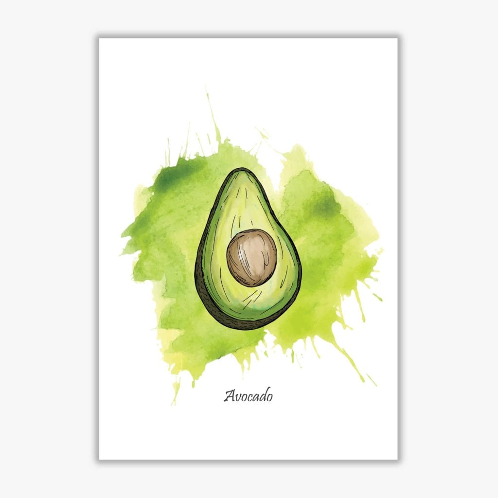 Avocado modern fine art print, framed kitchen wall art