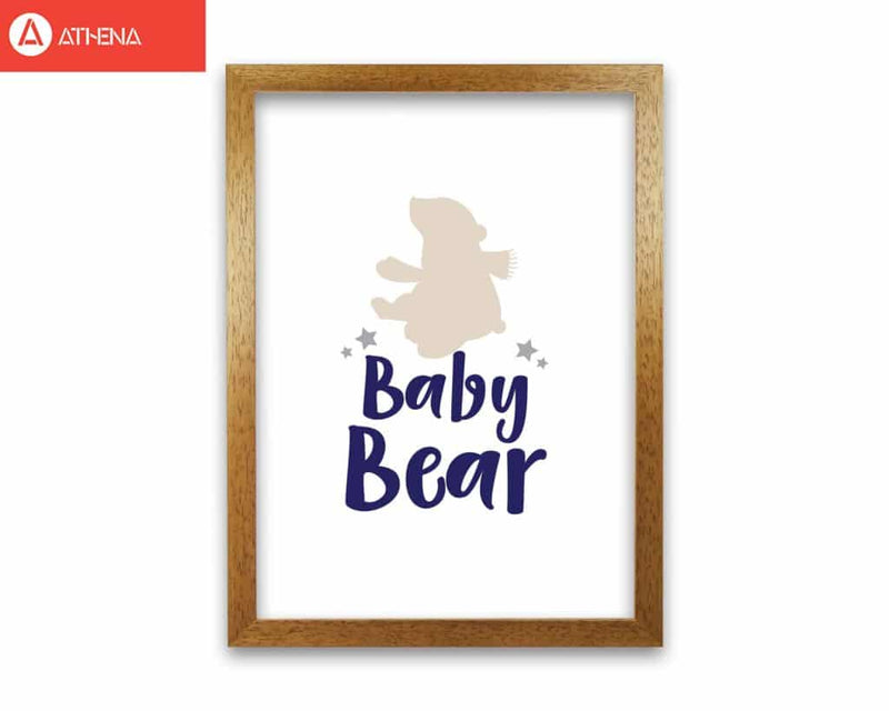 Baby bear modern fine art print, framed childrens nursey wall art poster