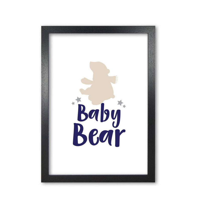 Baby bear modern fine art print, framed childrens nursey wall art poster