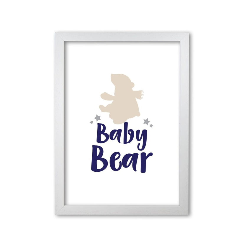 Baby bear modern fine art print, framed childrens nursey wall art poster