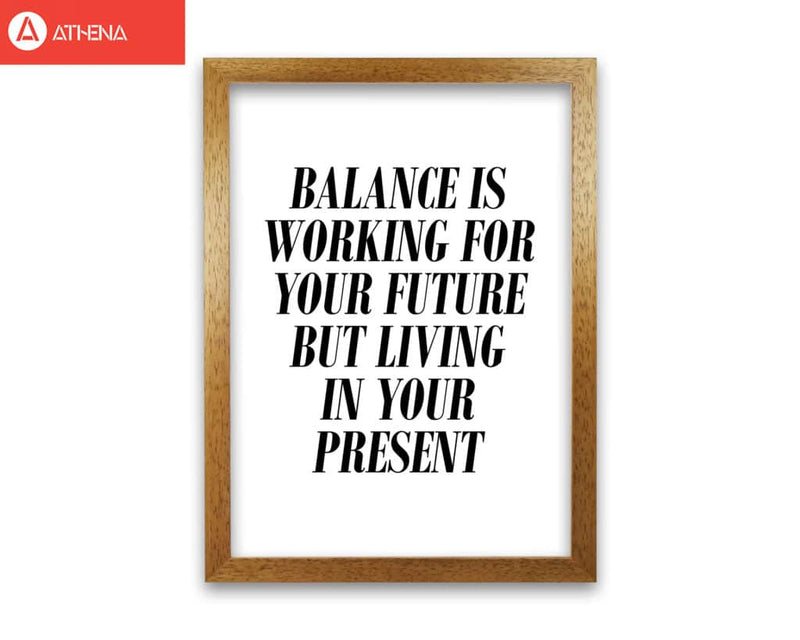 Balance modern fine art print, framed typography wall art