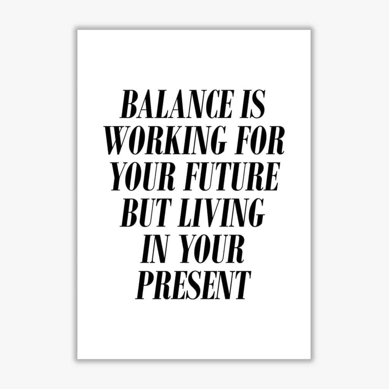 Balance modern fine art print, framed typography wall art