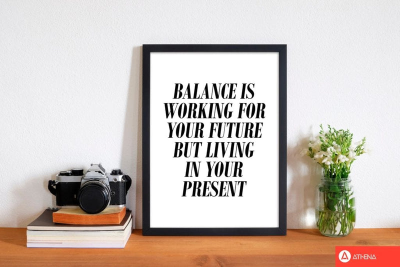 Balance modern fine art print, framed typography wall art