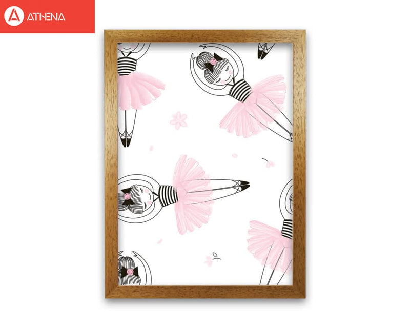Ballerina repeat pattern modern fine art print, framed childrens nursey wall art poster